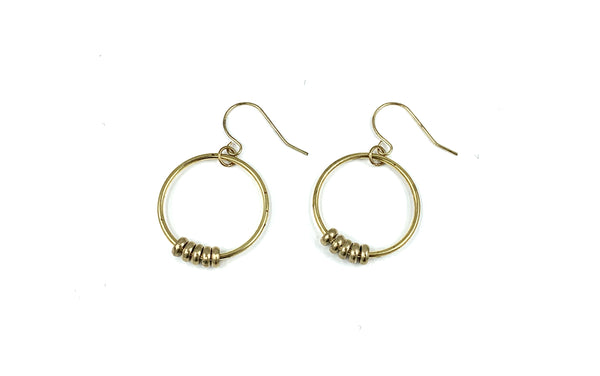Beaded hoop earrings on a white background