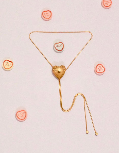 Heart bolo tie necklace