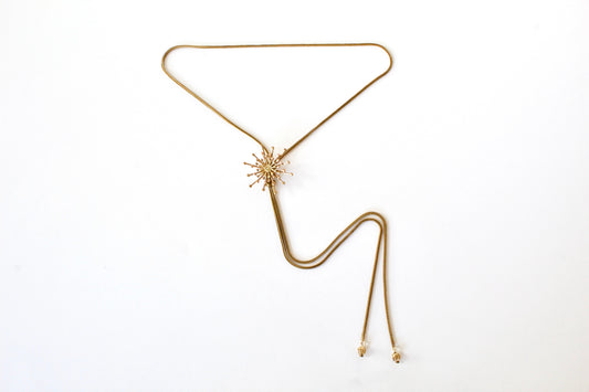 Gold holiday bolo tie necklace