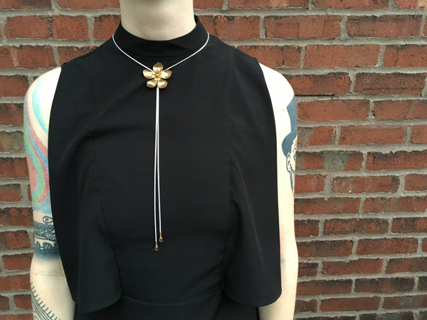 Flower bolo tie necklace
