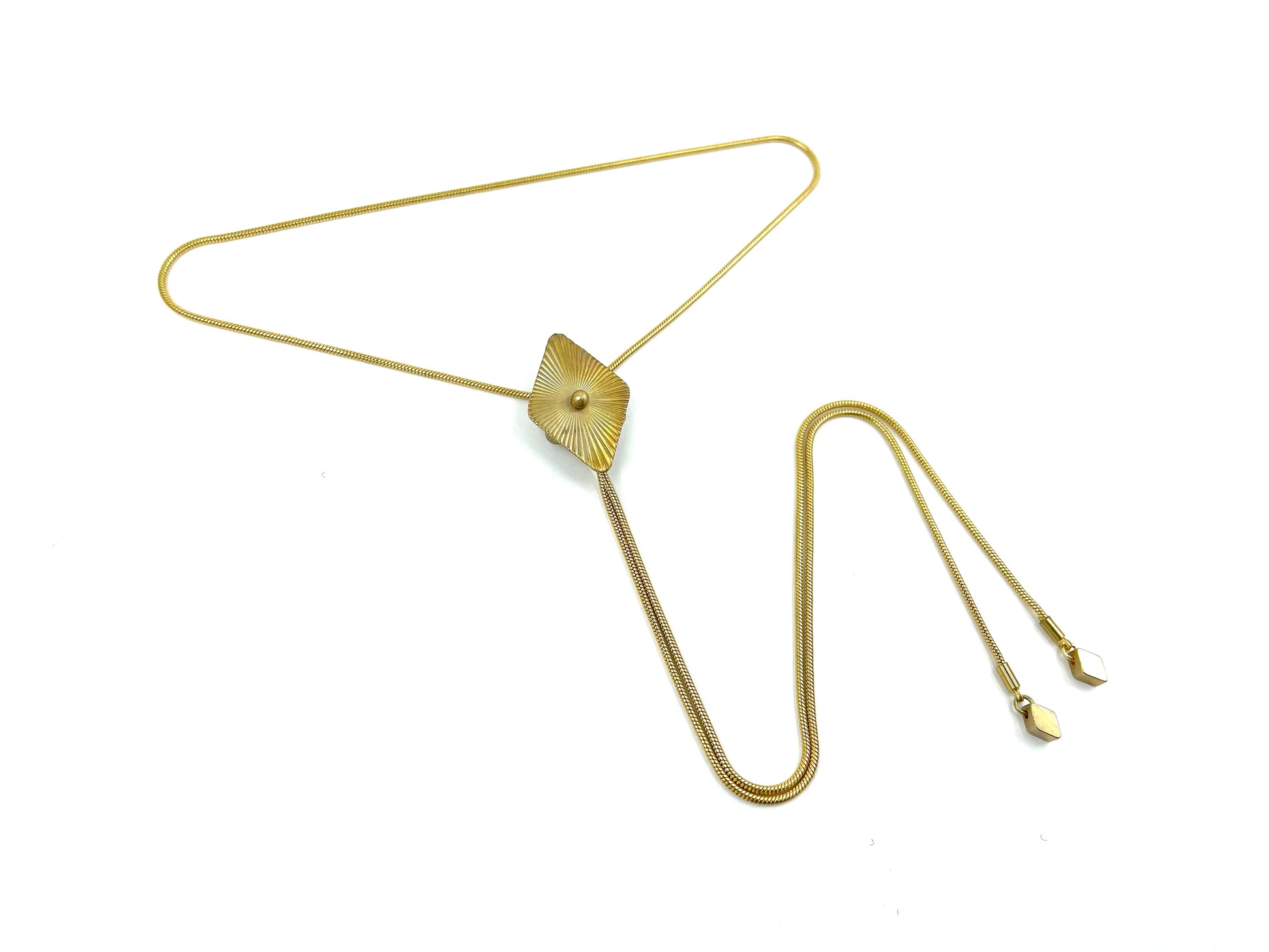 Diamond bolo tie on white background