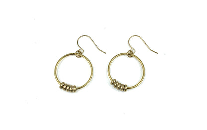 Beaded hoop earrings on a white background