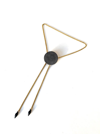 Concrete bolo tie necklace top view