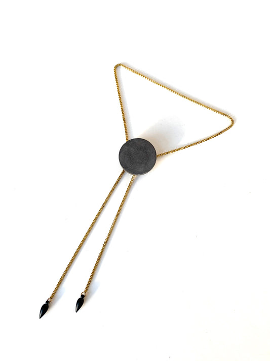Concrete bolo tie necklace top view
