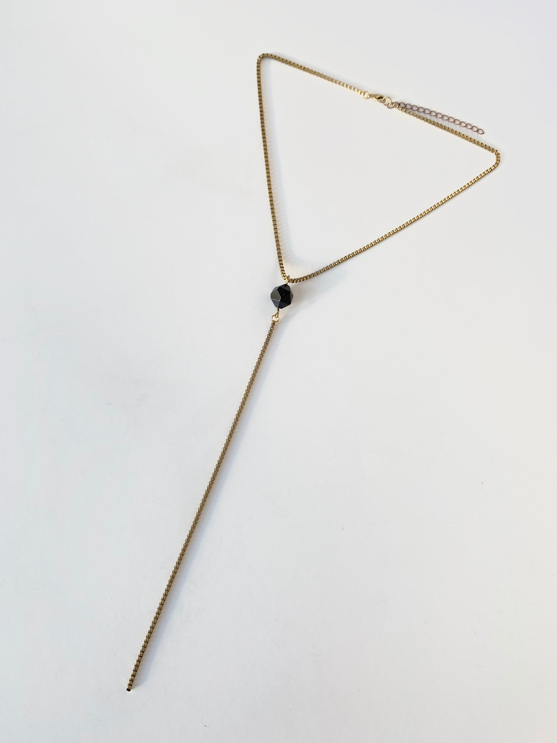 Gold lariat necklace