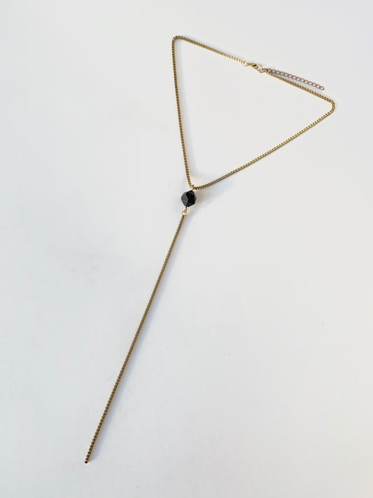 Gold lariat necklace