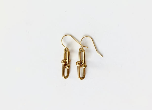 Gold chain link dangle earrings