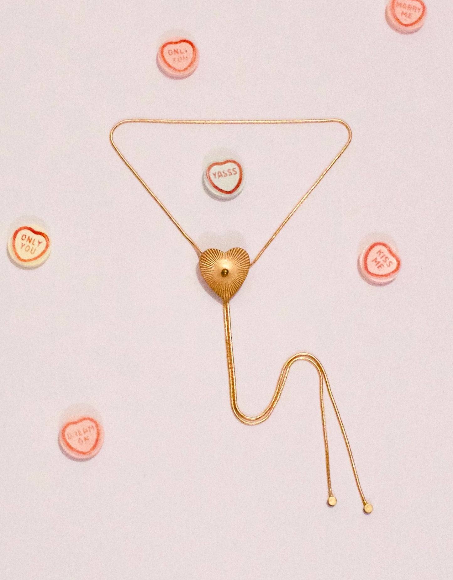 Heart bolo tie necklace 