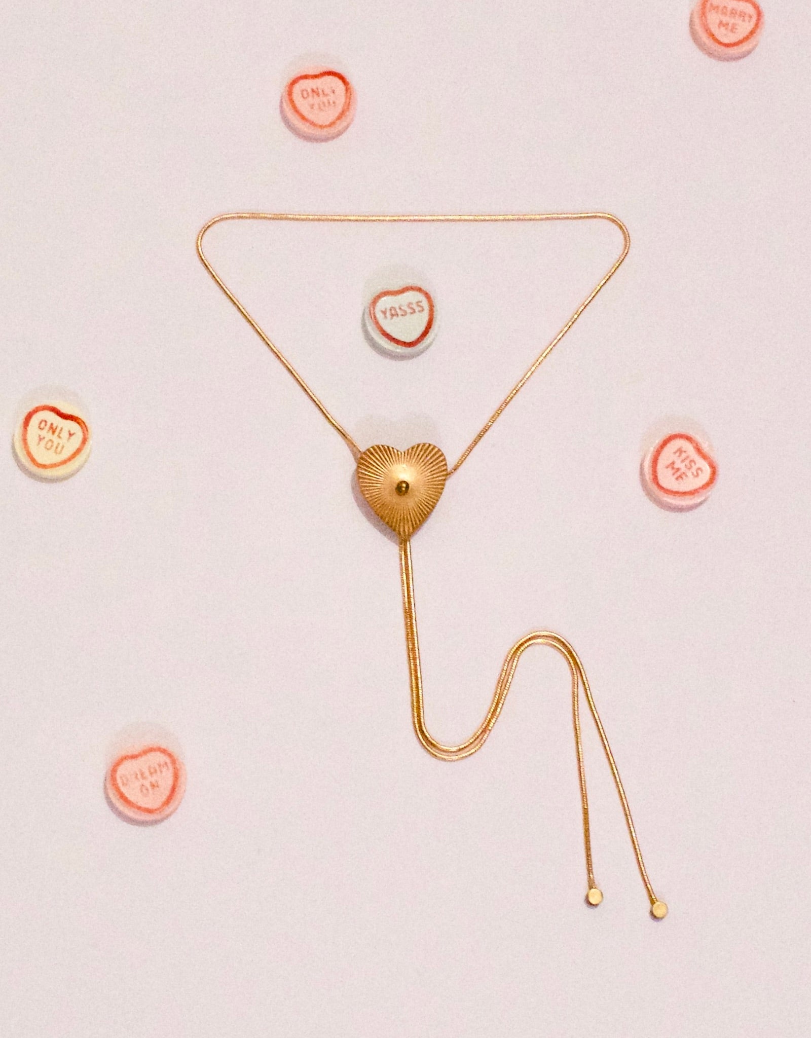 Heart bolo tie necklace 