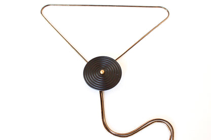 Matte black circle medallion of bolo tie necklace