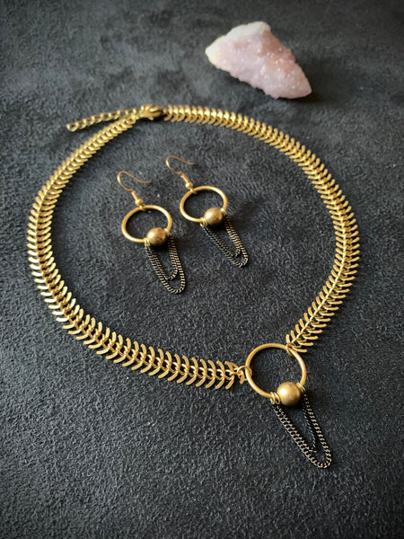Choker earring jewelry set