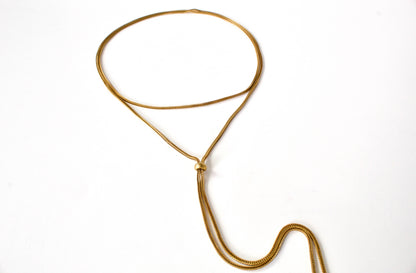 Close-up of adjustable wrap necklace