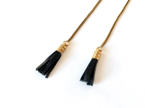 Recycled leather tassels
