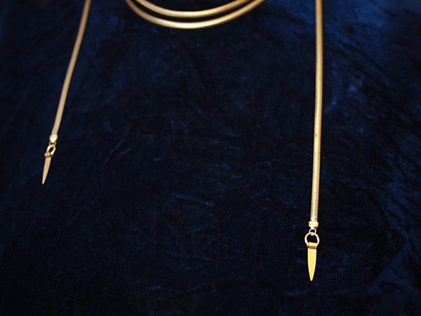 Gold wrap choker necklace