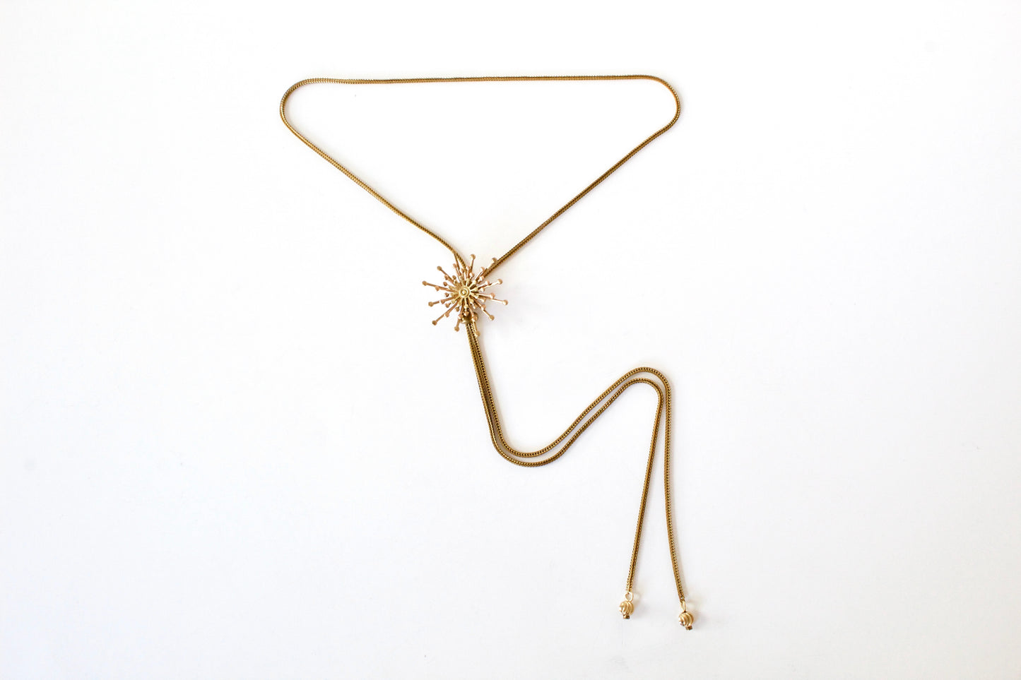 Gold holiday bolo tie necklace