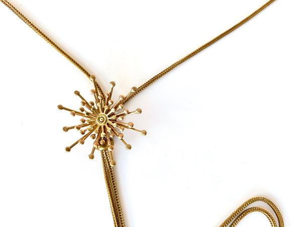 Gold snowflake necklace pendant