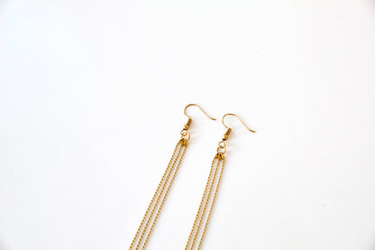 Earring hooks of gold tassel earrings