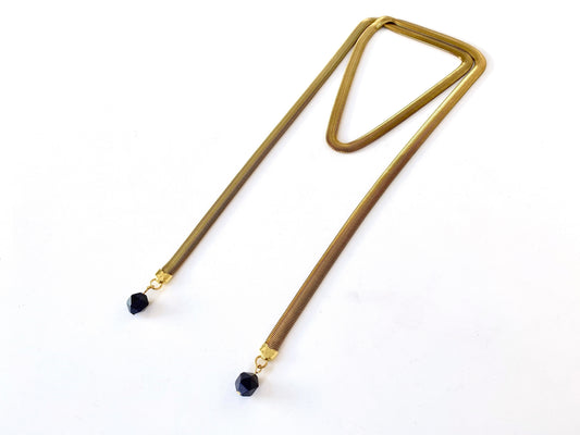 Thick snake chain wrap necklace with blue goldstone tips