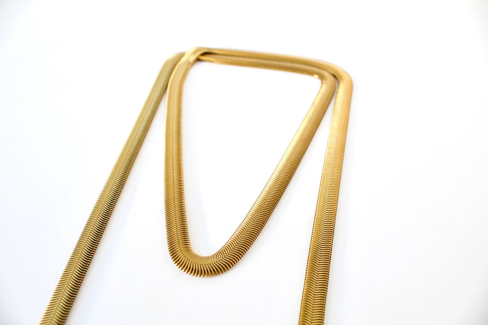 Thick gold snake chain of wrap neckalce