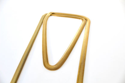 Thick gold snake chain of wrap neckalce
