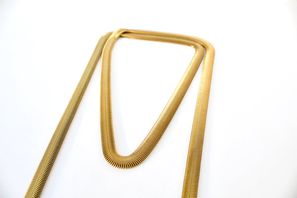 Thick gold snake chain of wrap neckalce