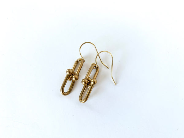 Brass hardware earrings