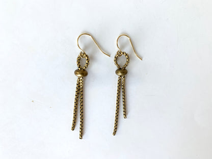 Gold slide bead earrings