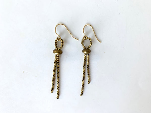 Gold slide bead earrings