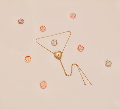 Heart bolo tie necklace styled image